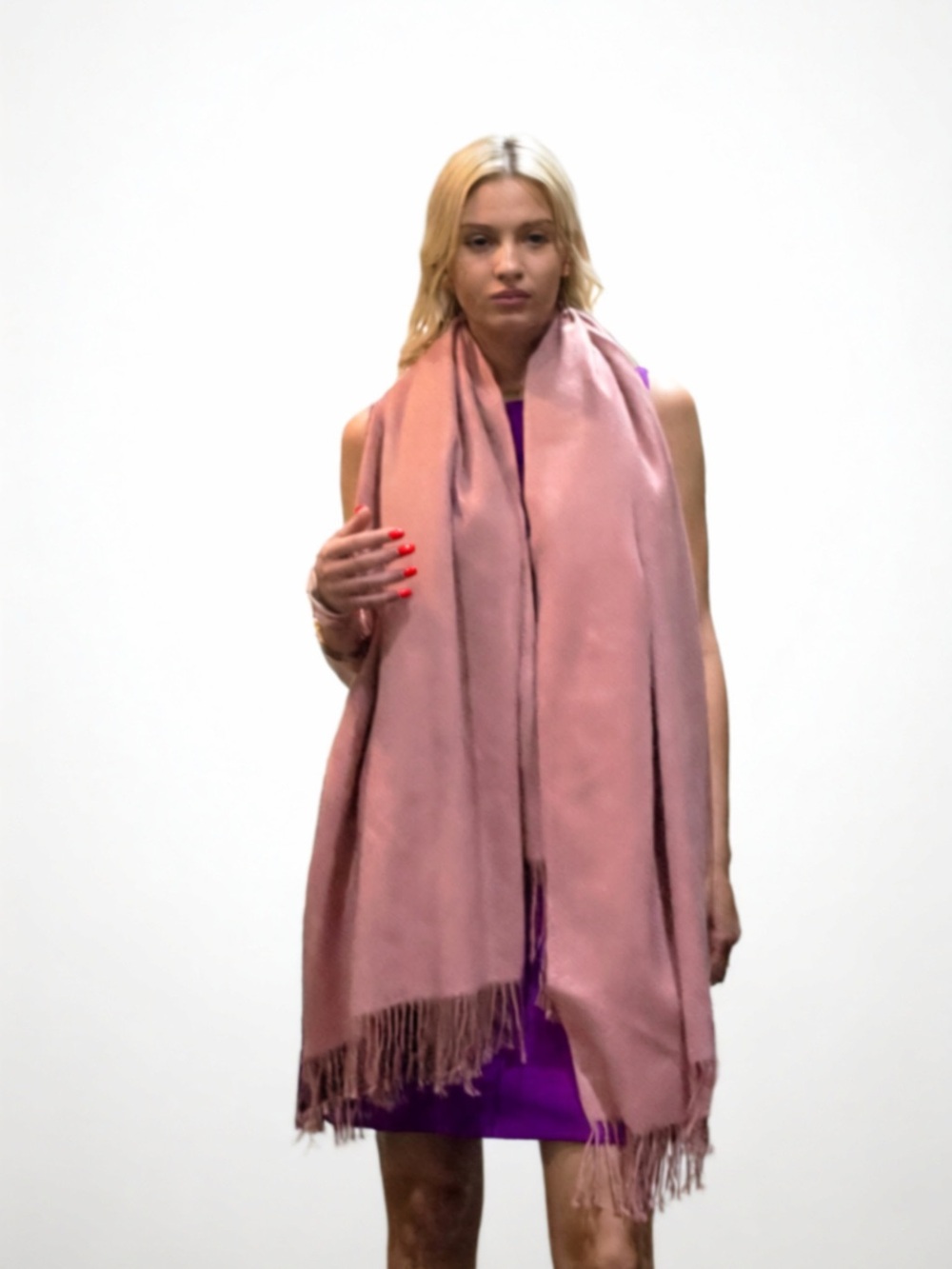 Soft Blush Pink Wrap Scarf for Women